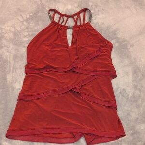Elegant Red Sleeveless Top